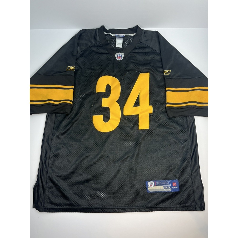 Reebok Pittsburgh Steelers Black Jersey #34 Mendenhall Sewn Size 54 NFL On Field